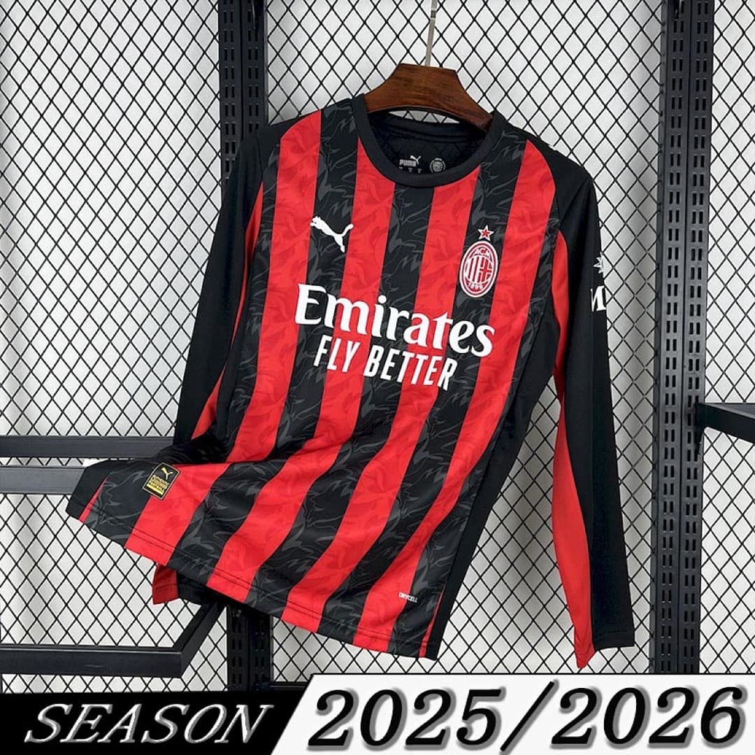 Camisa AC Milan Home 2025/26 Manga Longa