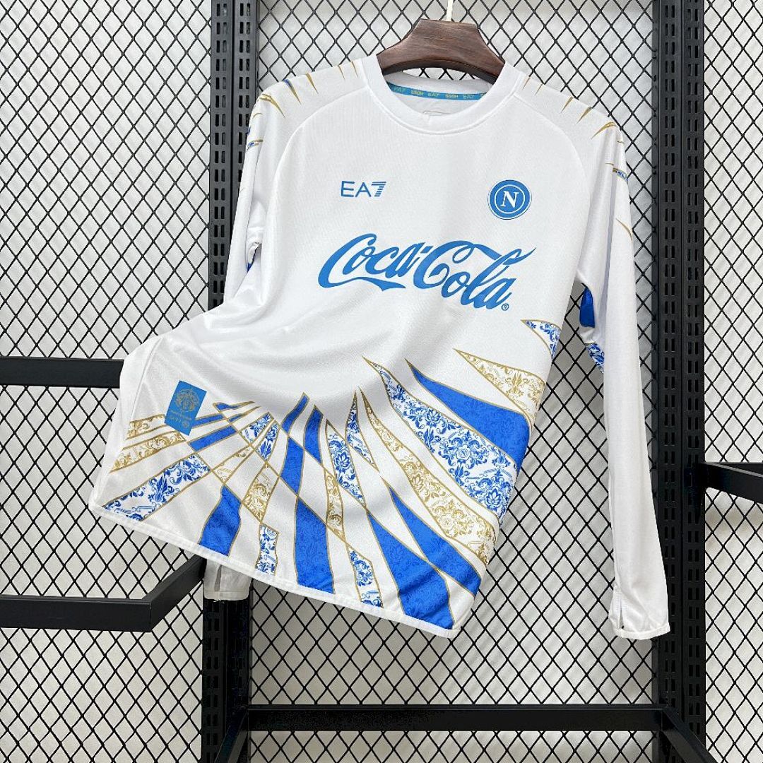 Camisa Napoli Manga Longa Home 2025/26 1